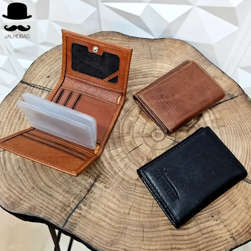 کیف پول جیبی چرم طبیعی گاوی مردانه و زنانه ابعاد 7 در 10 سانتی متر