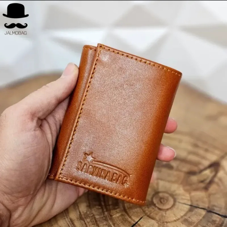 کیف پول جیبی چرم طبیعی گاوی مردانه و زنانه ابعاد 7 در 10 سانتی متر
