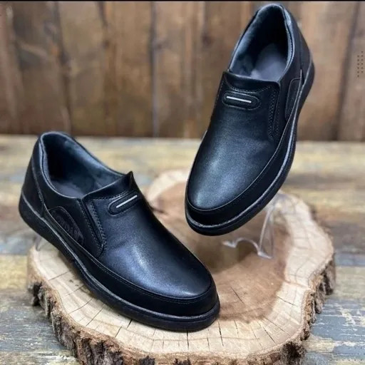 ست کفش و کمربند مردانه مدل جردن رنگ مشکی طبی دوردوخت اشترابل سایز 40 تا 44
