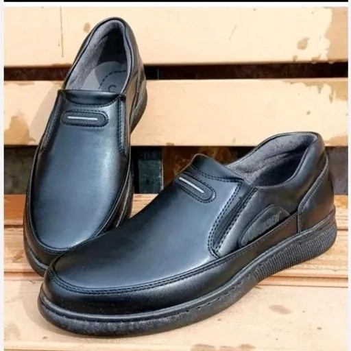 ست کفش و کمربند مردانه مدل جردن رنگ مشکی طبی دوردوخت اشترابل سایز 40 تا 44