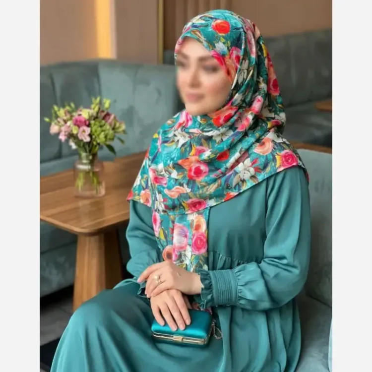 روسری نخ کاستوم طرح فلور قواره 140 بزرگ