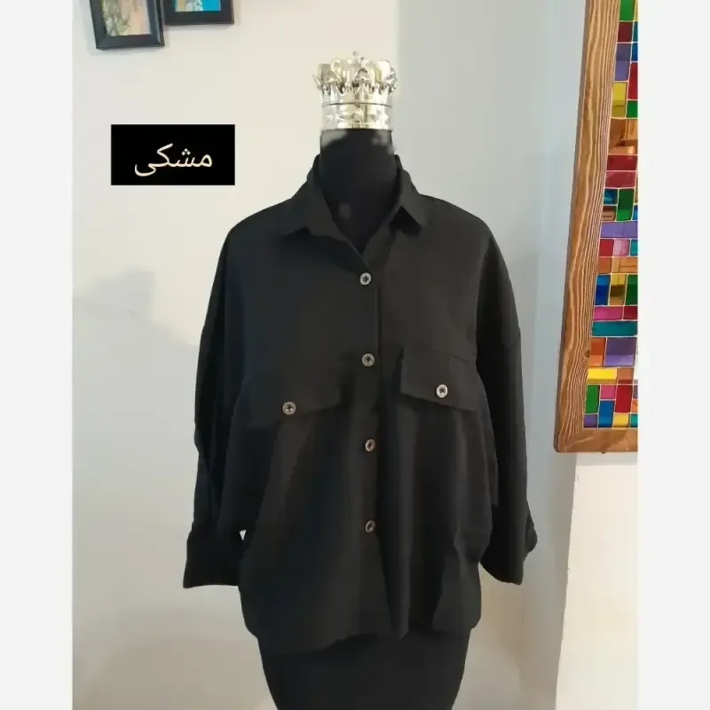 مانتو پانچ کوتاه لینن اسپرت قواره دار سایز بزرگ
