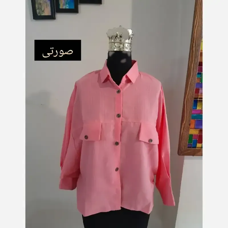 مانتو پانچ کوتاه لینن اسپرت قواره دار سایز بزرگ