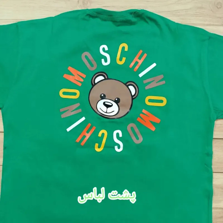 تیشرت شلوارک پنبه دخترانه و پسرانه مدل Moschino سایز 60 و 65