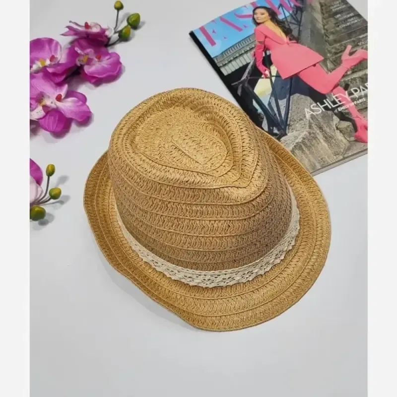 کلاه حصیری وارداتی فریسایز لبه 4 سانت (2)