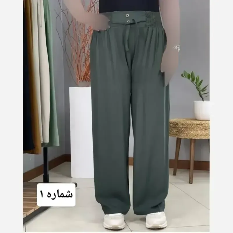 شلوار بگ نخی برماندو قد 107 سانت