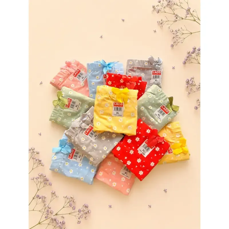شورت زنانه نخ پنبه لکو سایز 3XLarge فاق بلند طرح بهار