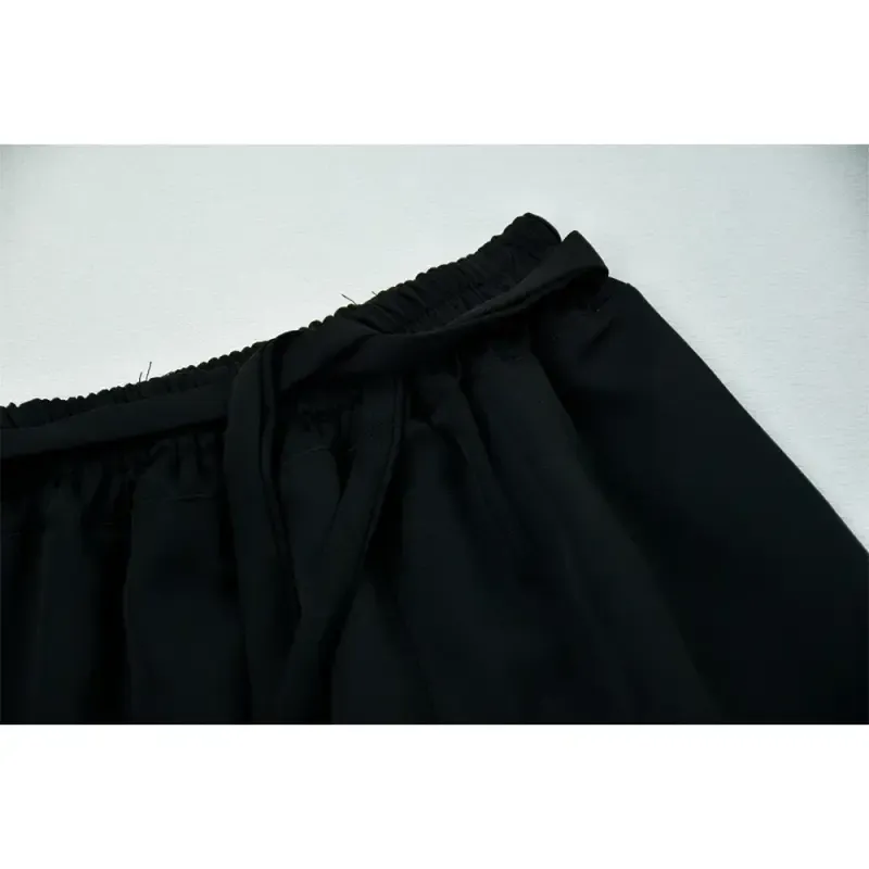 شلوار بگ دخترانه مشکی پارچه مازراتی 6 تا 11 سال