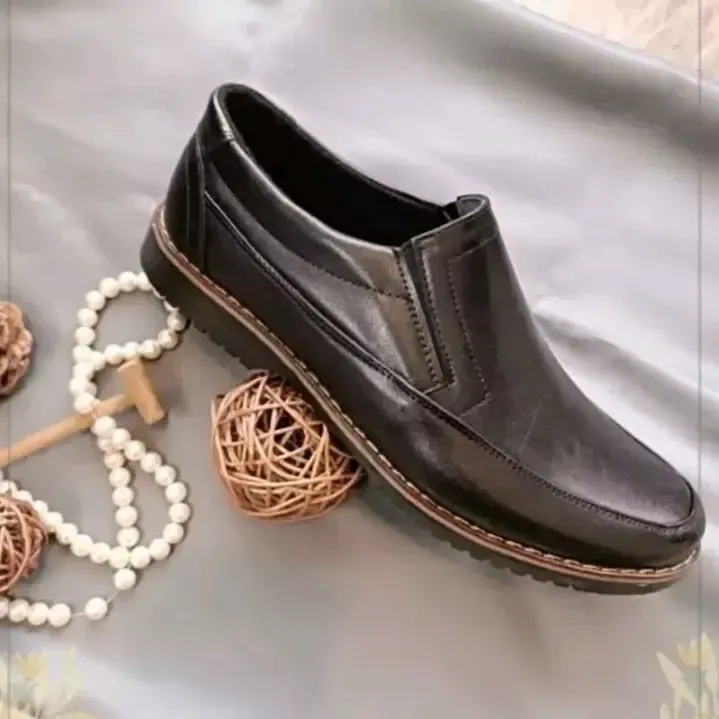کفش مردانه رویه چرم مصنوعی مدل آمستردام رنگ مشکی