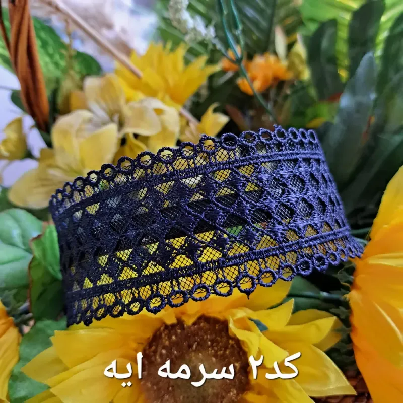 تل گیپور مجلسی طرح گل وارداتی درجه یک مشکی سرمه ای صورتی روشن