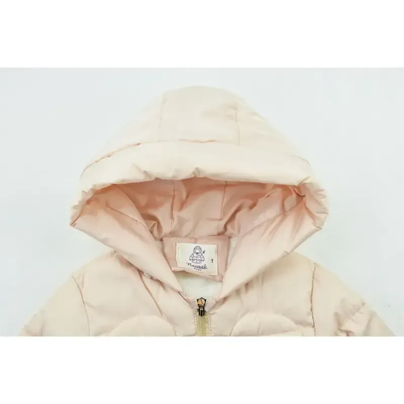 کاپشن دخترانه پاپیونی کرم داخل خز کلاهدار