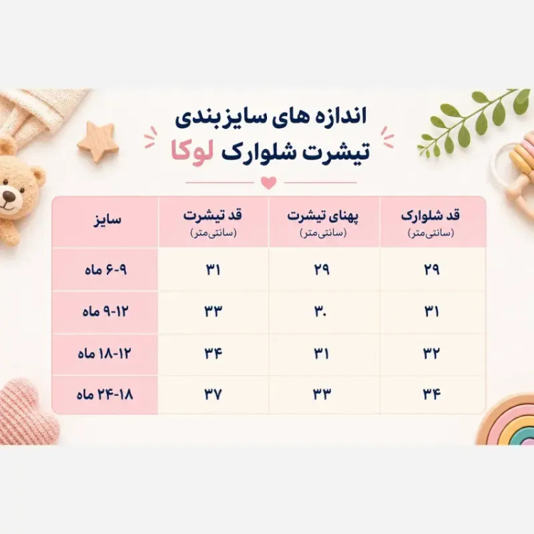 ست تیشرت و شلوارک نوزادی لوکا طرح تابستانی دخترانه 6 تا 24 ماه