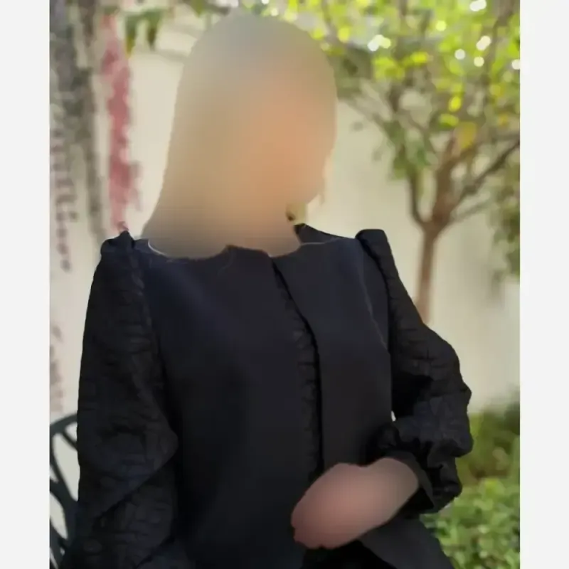 ست سه تکه کت و شلوار و تاپ زنانه طرح ستین پارچه مازراتی رنگ مشکی