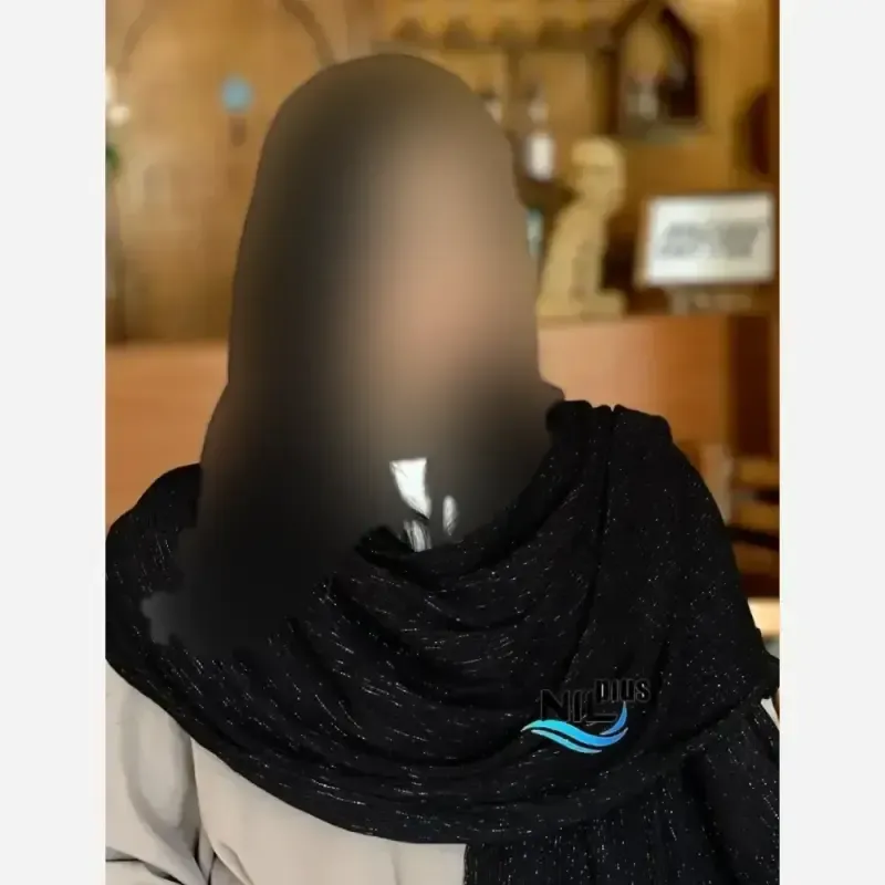 شال مشکی نخی برشکا لمه جت بلک قواره 200 در 75 سانت