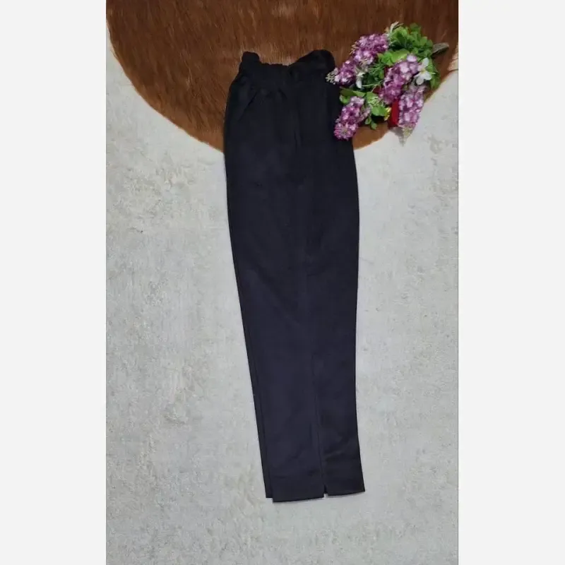 شلوار سوییت مخملی زنانه مشکی بغل چاک سایز 40 تا 46