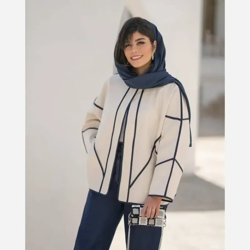 ست مانتو شلوار دخترانه اسپرت لینن و جین تنسل مدل مهسا