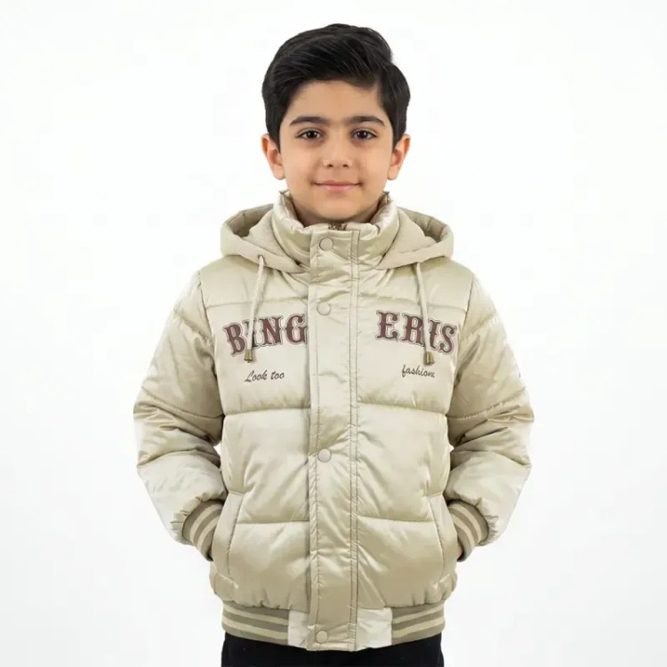 کاپشن سیلیکونی پسرانه BING رنگ صدفی