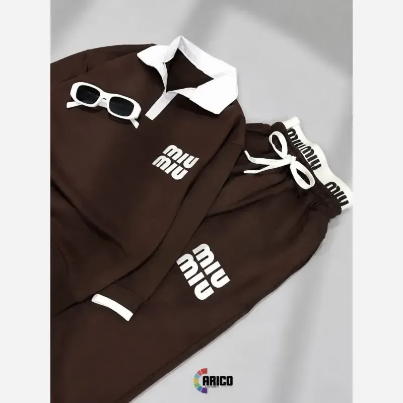 بلوز شلوار دخترانه دورس دو نخ پنبه لاکرادار سایز 50 تا 65 رنگ سورمه ای و قهوه ای