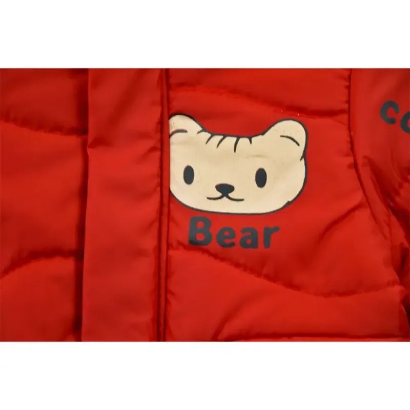 کاپشن پسرانه BEAR قرمز شمعی خزدار پاییزه و زمستانه