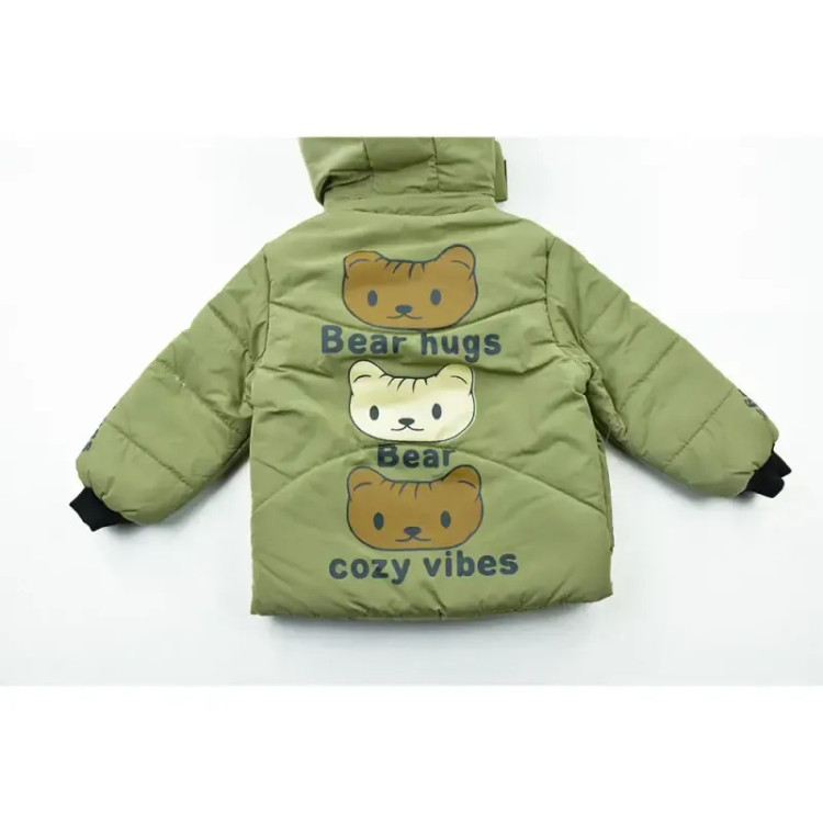 کاپشن پسرانه BEAR سبز شمعی آستر خز پاییزه و زمستانه