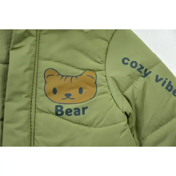 کاپشن پسرانه BEAR سبز شمعی آستر خز پاییزه و زمستانه