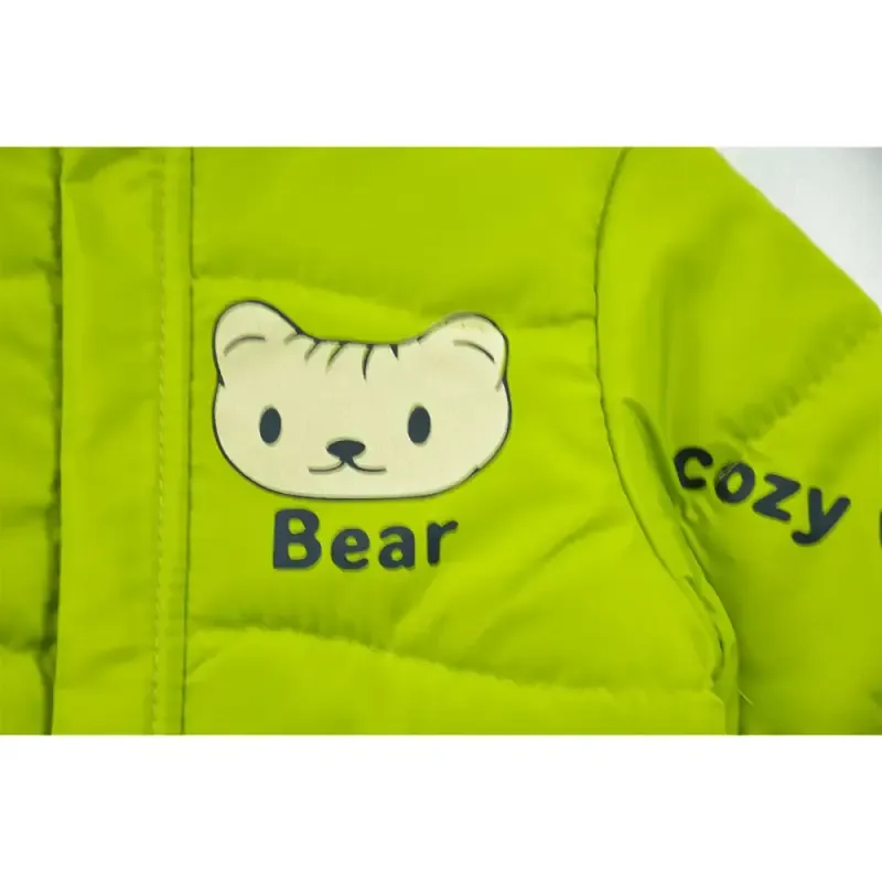 کاپشن پسرانه BEAR سبز پسته ای آستر خز پاییزی و زمستانی