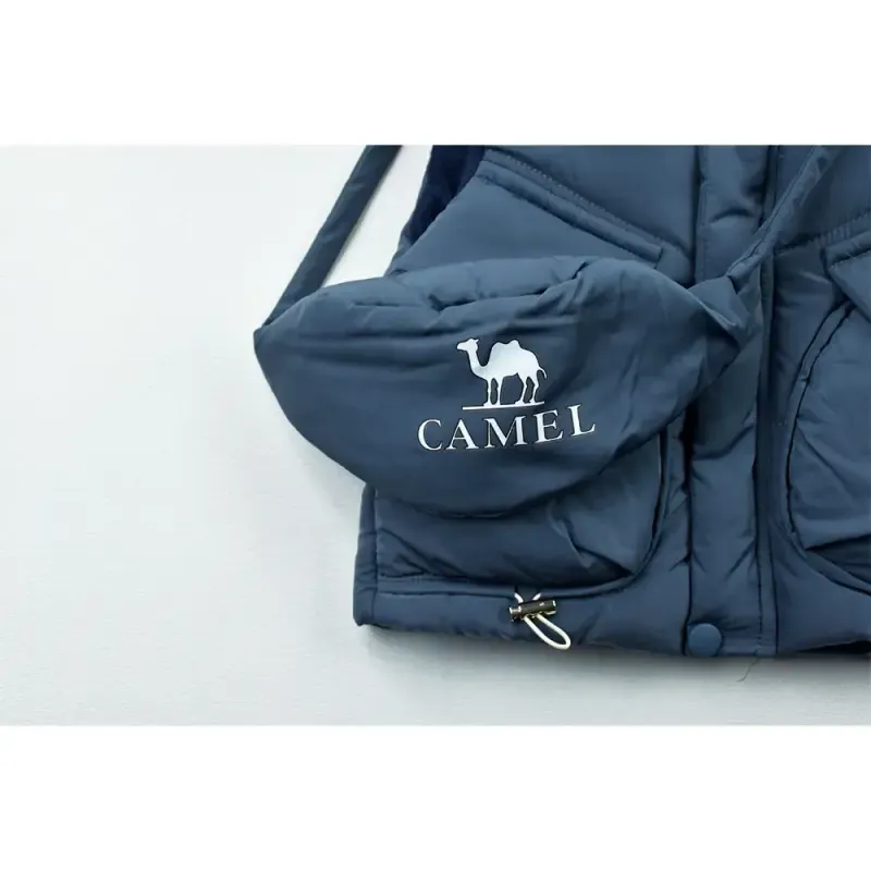 پافر پسرانه CAMEL آبی نفتی شمعی جیب دار با کیف