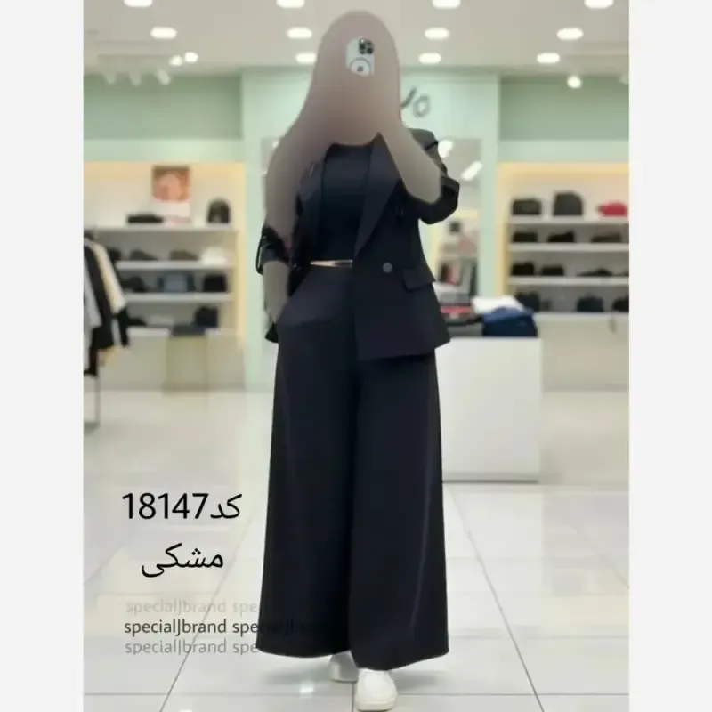 ست کت و دامن شلواری لینن سارا