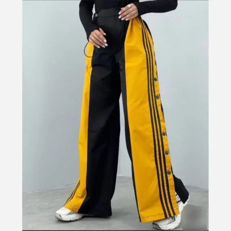 شلوار بگ کتان زارا بغل دکمه سه خط قد 105