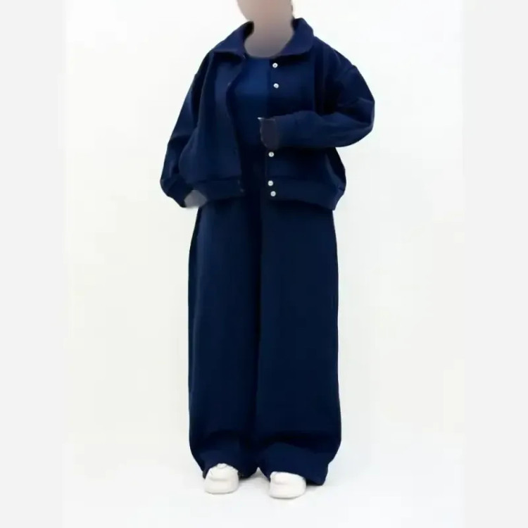 ست سه تیکه بامبر شلوار و تیشرت مدل مایلا جنس دورس حوله ای توکرکی فریسایز